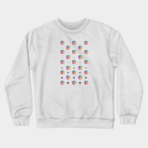 Rainbow Rose and Dots Crewneck Sweatshirt by v.caia